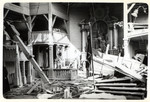 View of the interior of a bombed-out church in besieged Warsaw.