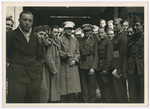 Prewar group portrait of Belgian soldiers and civilians.