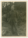 Close-up portrait of Jewish POW, Arnold Silberfeld, in Stalag 10 C.