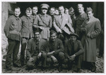 Group portrait of Belgian soldiers and civilians.
