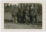 Group portrait of Belgian POWS in Stalag 10 C.

Henry Kahn is pictured second from the left.
