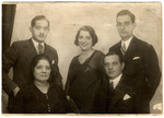 Studio portrait of the Biel family in prewar Budapest.