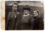 Close-up portrait of three Hungarian Jewish women.