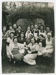 Group portrait of French Jewish women possibly outside an ORT vocational school.