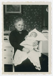Helene Kleeblatt holds her newborn grandson Werner Hirsch.