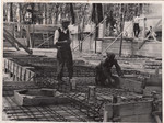 Members of a Jewish labor battalion work at a construction site in Hajduhadhaz.