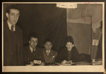 Group portrait of members of the Jewish Refugee Aid Committee of Antwerp.