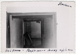 Interior view of a gas chamber in the Dachau concentration camp after liberation.