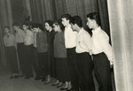 Zionist youth group stand in formation in Blida Algeria.