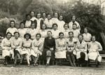 Nadia Cohen with her classmates in a boarding school in France.