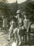 Terese Cohen, a Tunisian Jewish women, poses with her two children, Nadia and Marcel.