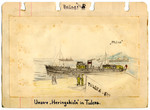 Drawing of the Milos in Haifa Harbor done by a friend of Egon Weiss while interned in the Athlit detention camp.