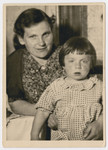 Portrait of Zisel Katz and her daughter sent to her cousins the Newmans in America.