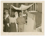 Rabbi William Dalin officiates at a wedding in the Zeilsheim displaced person camp.