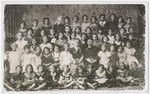 Group portrait of young school children in Simleu-Silvaniei.