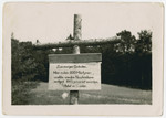A sign outside of the town of Nammering marks the site of a mass shooting by the SS.