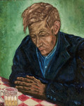 Portrait of a man painted by Erich Geiringer while in hiding.