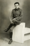 Studio portrait of Samuel (Samu) Kok in his Dutch military uniform.