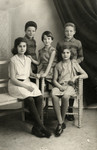 Studio portrait of the Kok and Vleeshouwer children, Dutch Jewish cousins.
