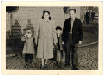 Mendel and Frieda Feldman with their children Fred and Irving, board the steamship SS General Sturgis in Bremerhaven, Germany, on their way to the United States.