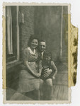 Family portrait of Yirzchak, Lena and Aaron Jedwab taken prior to their immigration to the United States.