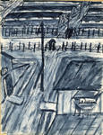 Sketch of the Gurs internment camp drawn by German prisoner, Hella Bacmeister.