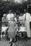 Group portrait of Jewish refugees in Haiti.

On left: Erich Meinberg with his wife Ruth Milziener (wearing a turban) with cousin Anita  and child.