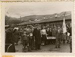 Jewish displaced persons in the Hallein camp celebrate Israel Independence Day.