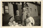 Portrait of six young children of a farmer in southern Holland where Minnie van Dam was hiding.