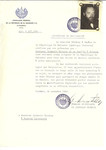 Unauthorized Salvadoran citizenship certificate made out to Zalmenis Blochas and his family by George Mandel-Mantello, First Secretary of the Salvadoran Consulate in Geneva and sent to them in Telsiai.