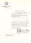 Unauthorized Salvadoran citizenship certificate made out to Nachmenas Hirsovicius, his wife and children by George Mandel-Mantello, First Secretary of the Salvadoran Consulate in Geneva and sent to them in Jloukai.