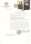 Unauthorized Salvadoran citizenship certificate made out to Sara Vistinieckiene (b.