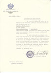 Unauthorized Salvadoran citizenship certificate made out to Seiel Seigam, his wife Ester Seigam and children by George Mandel-Mantello, First Secretary of the Salvadoran Consulate in Geneva and sent to them in Kaunas.