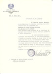Unauthorized Salvadoran citizenship certificate made out to Rabbi Abramas Vesleris, his wife and children by George Mandel-Mantello, First Secretary of the Salvadoran Consulate in Geneva and sent to them in Plunge.