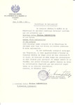 Unauthorized Salvadoran citizenship certificate made out to Jcikas Eisikas Rabinovicius, his wife Beila Rabinovicius and children by George Mandel-Mantello, First Secretary of the Salvadoran Consulate in Geneva and sent to them in Siauliai.