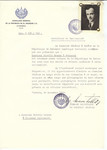 Unauthorized Salvadoran citizenship certificate made out to Niselis Grazas by George Mandel-Mantello, First Secretary of the Salvadoran Consulate in Geneva and sent to them in Ukmerge.