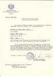 Unauthorized Salvadoran citizenship certificate made out to Rabbi Selig Ruch, his wife Ester Ruch and daughter Perl by George Mandel-Mantello, First Secretary of the Salvadoran Consulate in Geneva and sent to them in Vilna.