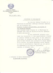 Unauthorized Salvadoran citizenship certificate made out to Rabbi Nachumovskis, his wife and son by George Mandel-Mantello, First Secretary of the Salvadoran Consulate in Geneva and sent to them in Siauliai.