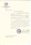 Unauthorized Salvadoran citizenship certificate made out to Esther Karanaviciene and her daughter Zelde by George Mandel-Mantello, First Secretary of the Salvadoran Consulate in Geneva and sent to them in Kelme.
