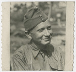 Close-up portrait of Josi Veidlinger [uncle of the donor] in an Hungarian labor battalion.