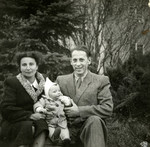 Emil and Elze Goldberg sit outside with their baby son Edwin (Eddy)