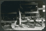 View of an old three story bunk bed in the Ziegenhain displaced persons camp.