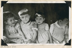 Close-up portrait of four young girls in the Lindenfels school.