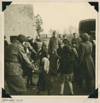 Members of the Frankfurt GI Council dance with children in the Dieburg displaced persons camp.