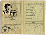 Passport issued to Hedi Politzer and stamped with a Nazi stamp.