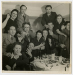 Jewish displaced persons gather for a celebration in Feldafing.
