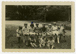 Group portrait of young children in a Catholic kindergarten in Marienberg.