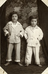 Studio portrait of Gerda and Sonja Beruh in Vienna, Austria at 6 and 5 years old repectively.