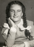 A studio portrait of Agnes Somlo in Budapest, Hungary.