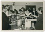 Jewish immigrants to Costa Rica prepare the food for a wedding of survivors from Zelechow.